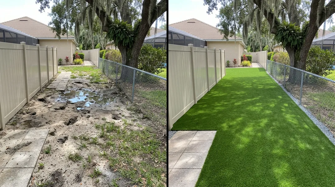 Result artificial grass installation in Tampa - Tampa Turf Installation