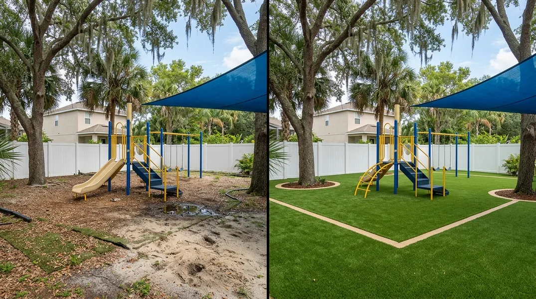 Result artificial grass installation in Tampa - Tampa Turf Installation